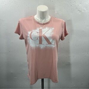 Calvin Klein Jeans Pink Graphic Short Sleeve Tee Top XXL